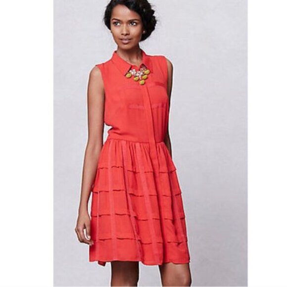 Sachin + Babi | Red Tiered Habitual Shirt Retro Preppy Dress - Picture 15 of 15